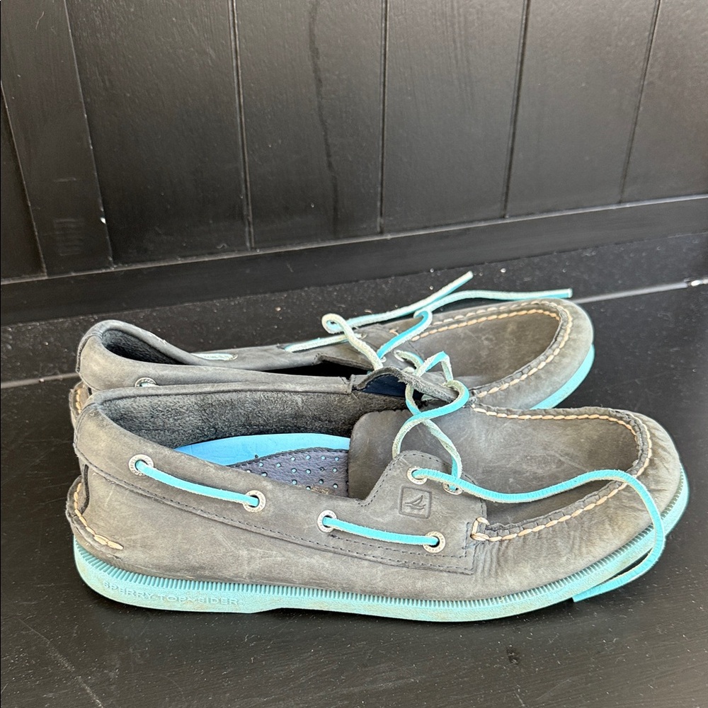 Sperry Gray and Blue Loafers